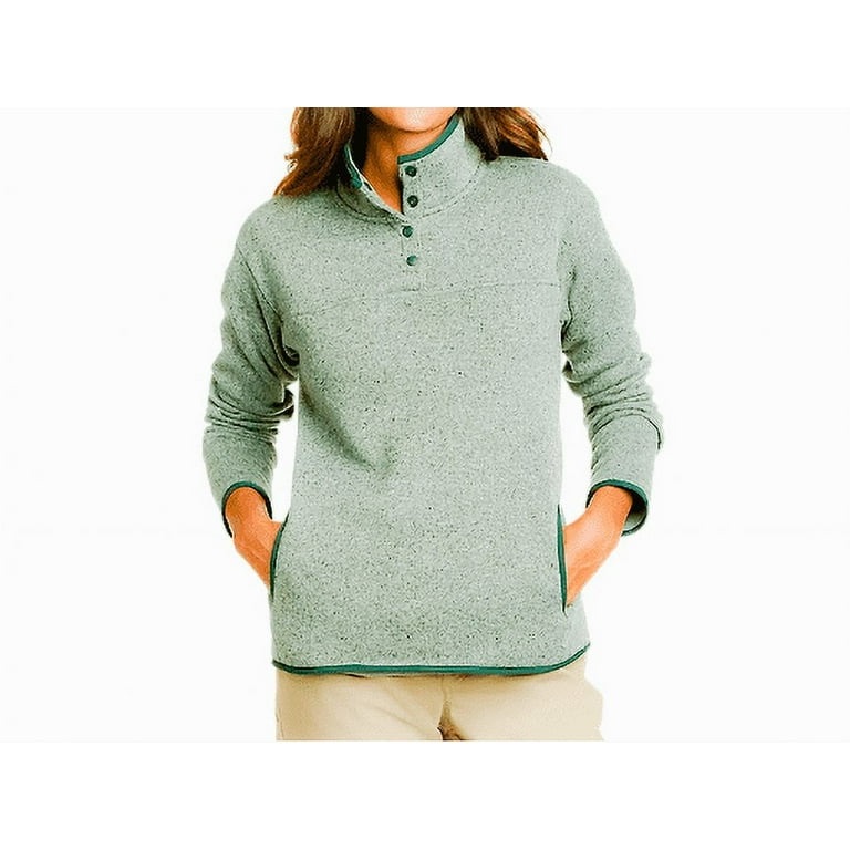 Eddie Bauer Women’s Green Radiator Fleece 2.0 Snap Mock Pullover Sz S/Xs